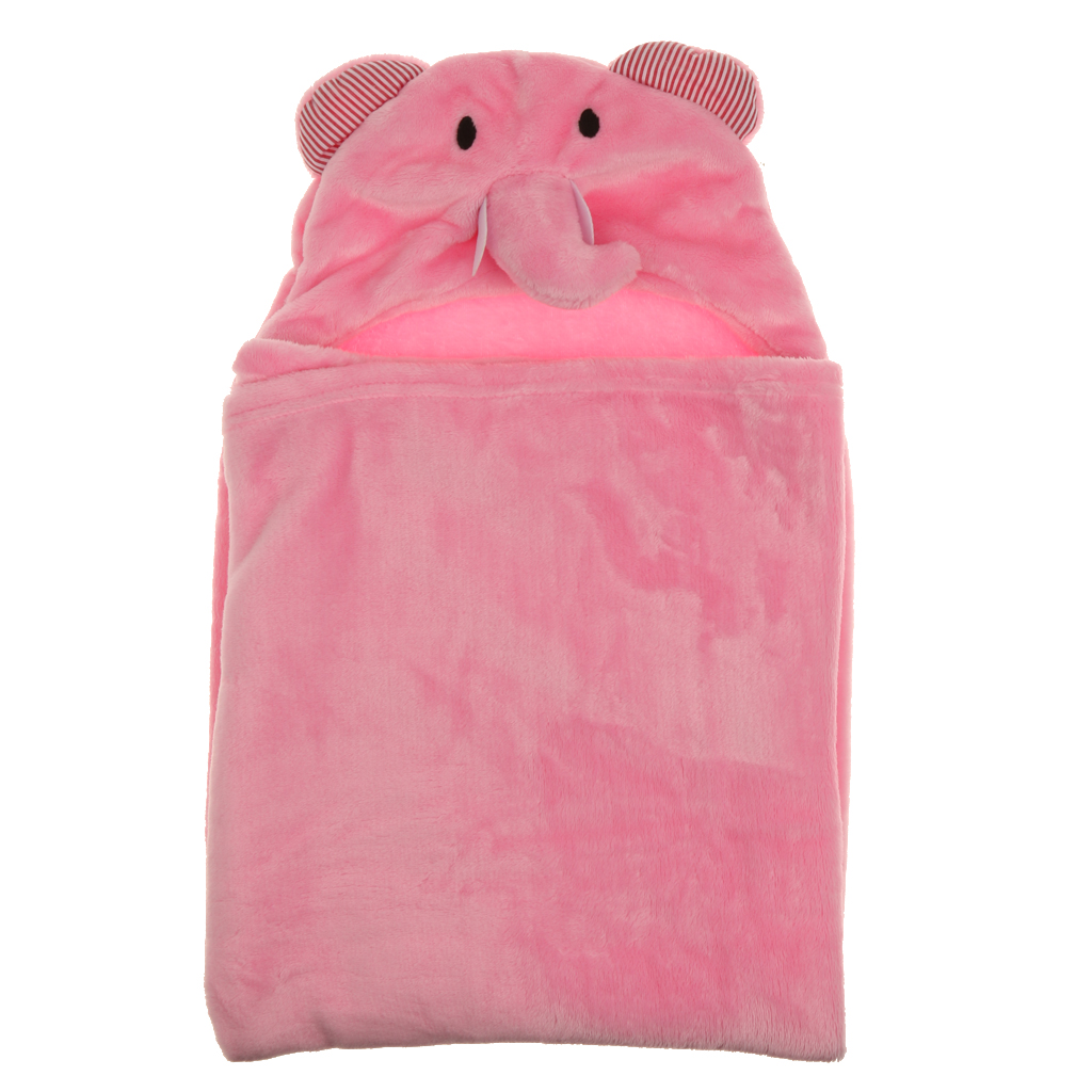 Baby Dressing Gown Bathrobe Towel Sleeping Bag Wrap Blanket Pink Elephant