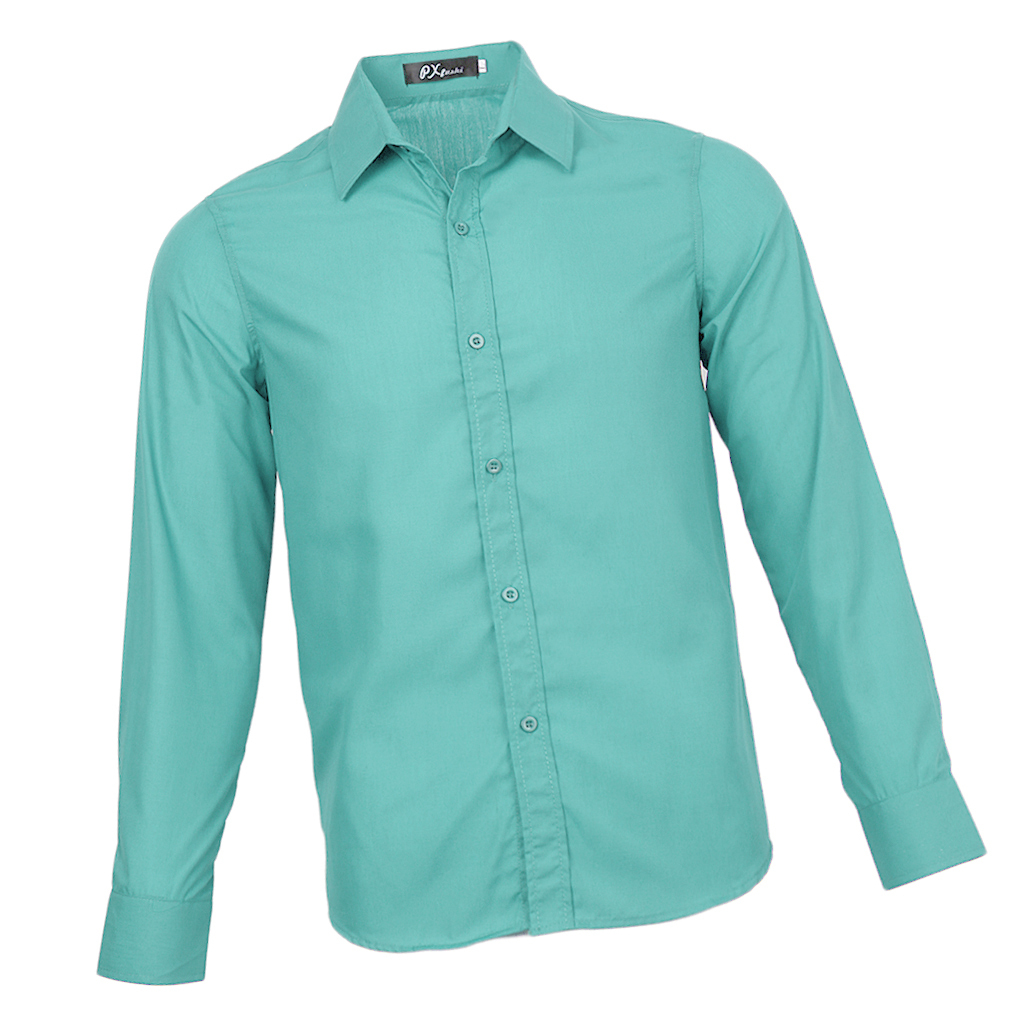 Download Men's Long Sleeve Plain Shirt Slim Fit Button up Dress ...