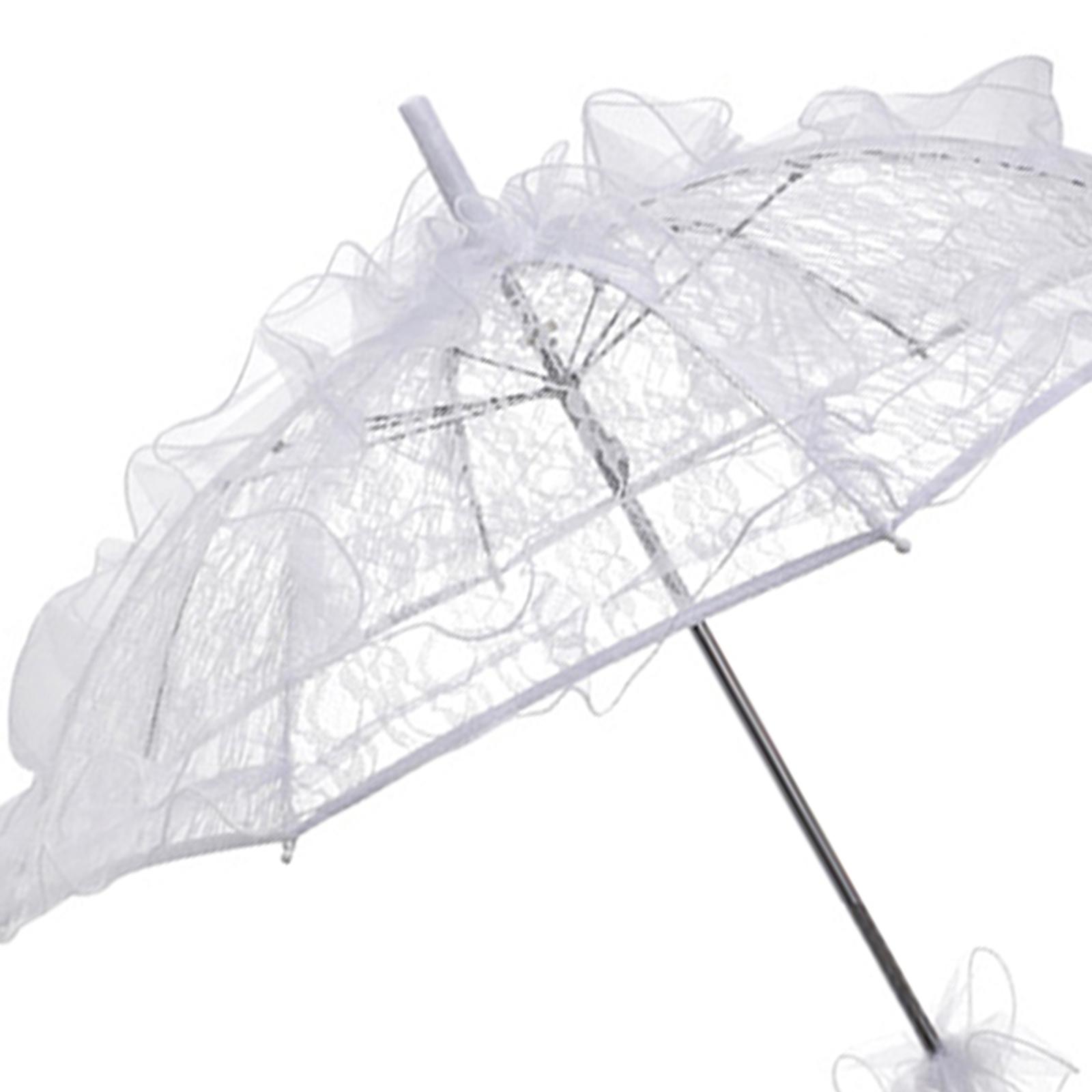 Handmade Lace Umbrella Wedding Parasol Bridal Wedding Dancing Accessories White