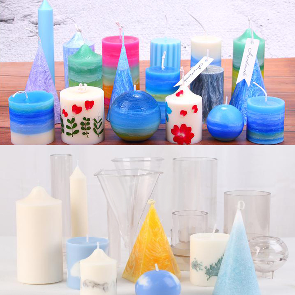 100mm Clear 100mm 125mm 150mm Spire Cylinder Plastic Clear Candle Making Model Church Top Designs Candle Mould DIY Candle Craft Tool Soap Clay Craft Mould