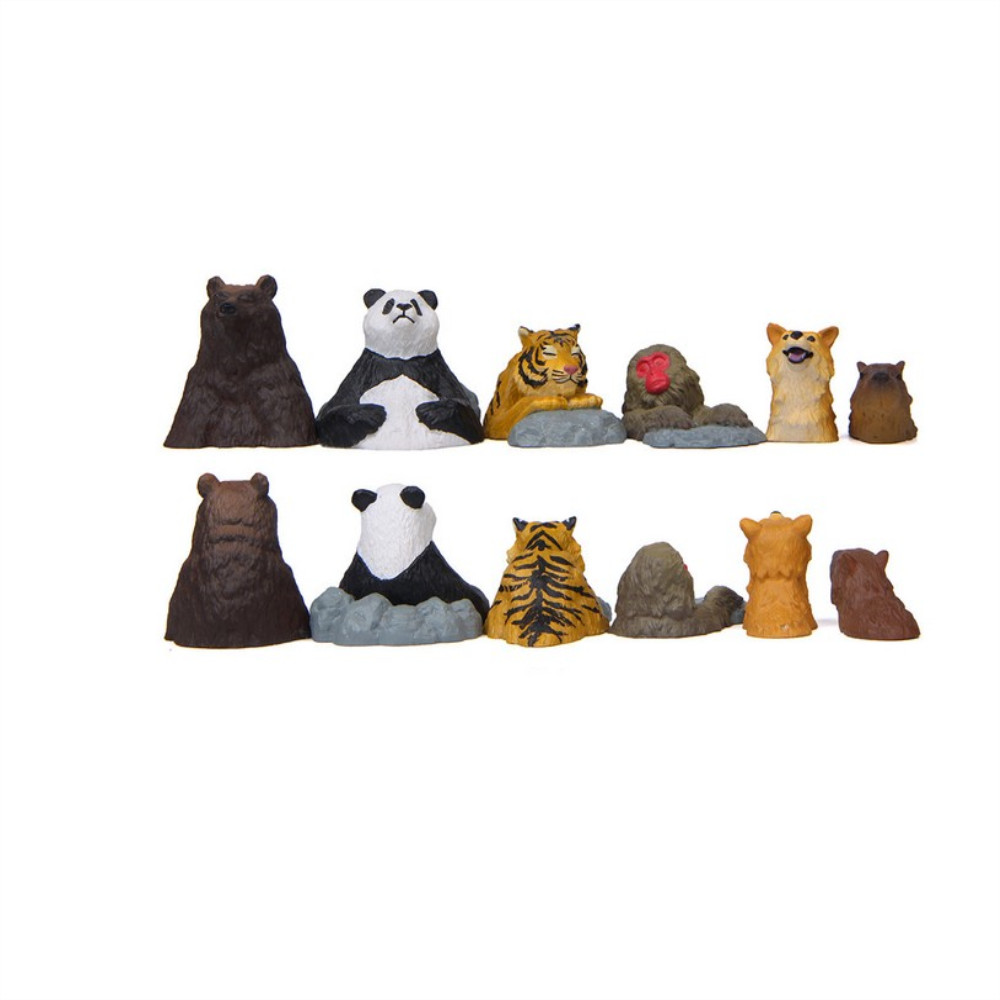 Mini Resin Cute Bathing Animals Statues Fairy Garden Ornaments Monkey