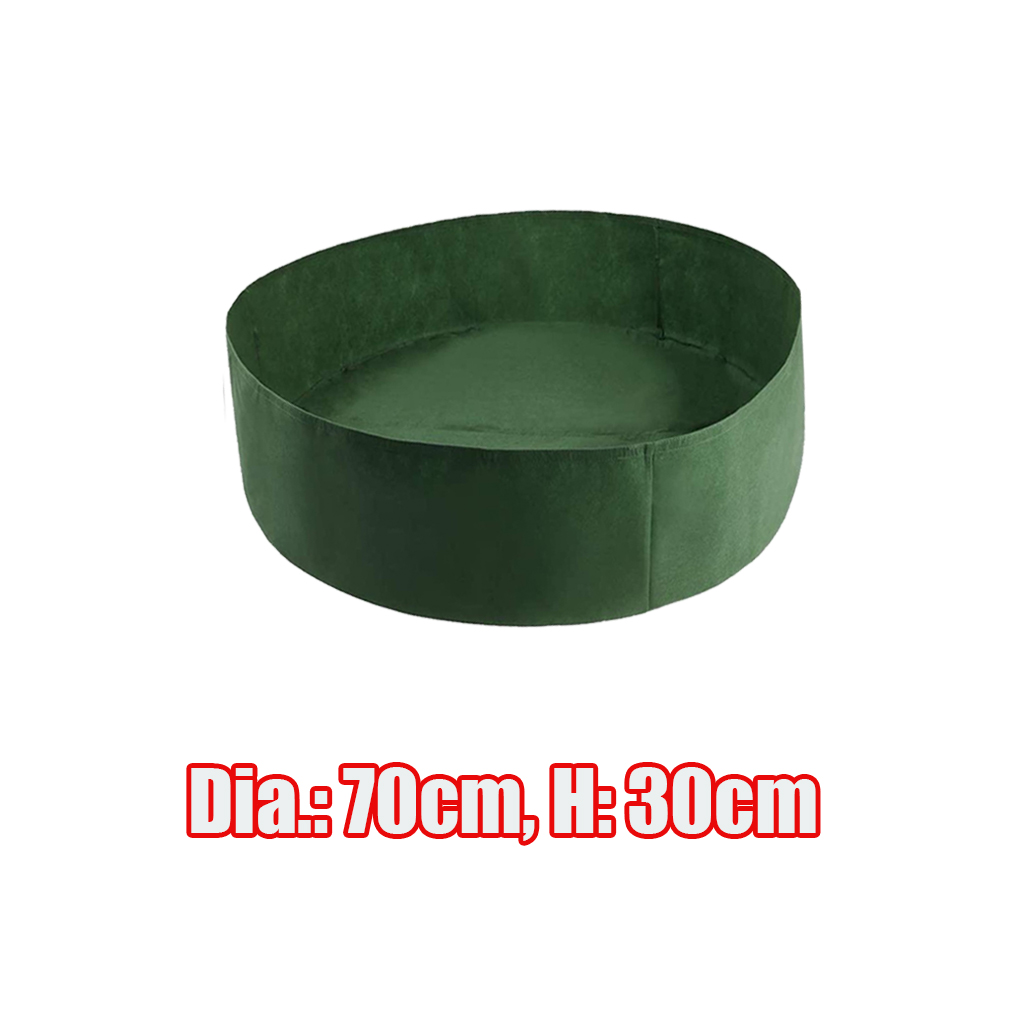 Round Felt Non-woven Plant Grow Bags Potato Container Green_70x30cm