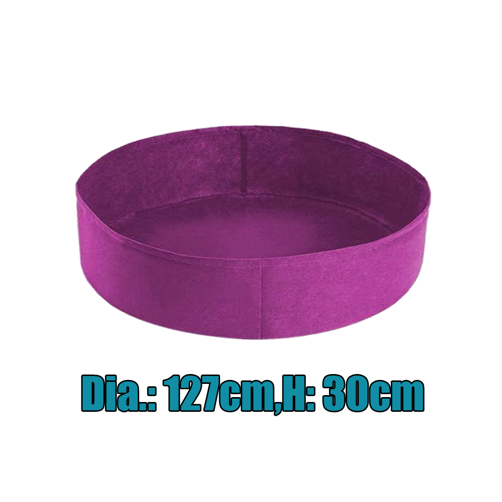 Round Felt Non-woven Plant Grow Bags Potato Container Purple_127x30cm