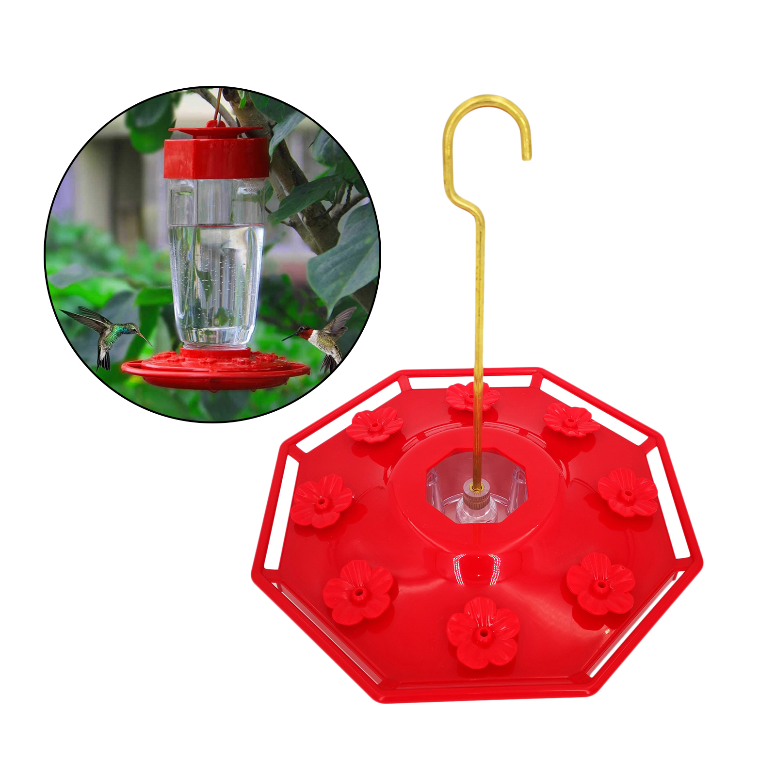 Outdoor Leak-Proof Hummingbird Nectar Flower Feeder Refill Humming Feeder B