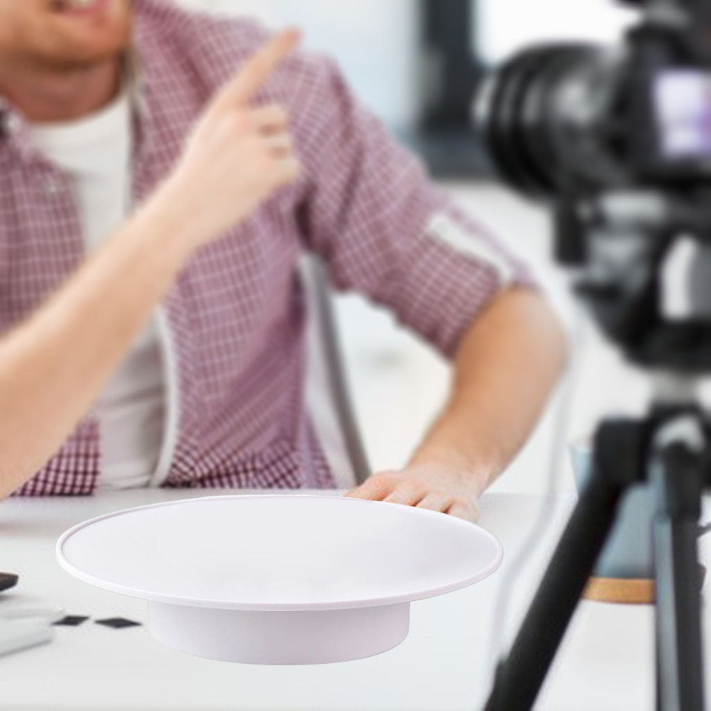 360 Degree Electric Rotating Display Turntable Automatic Holder for Jewelry White