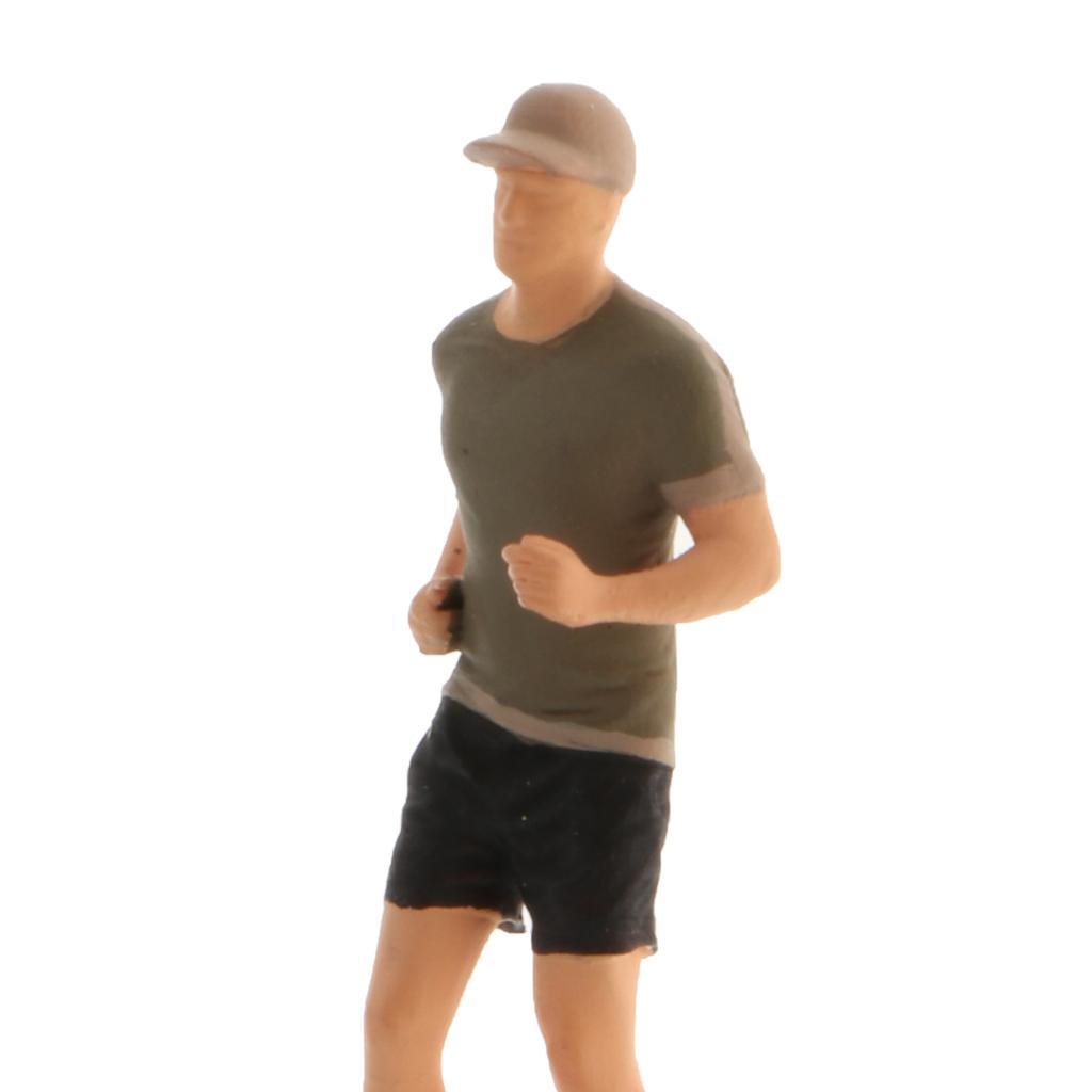 1/64 Model Figures Scenario Runner Figurine Layout Diorama Man Khaki