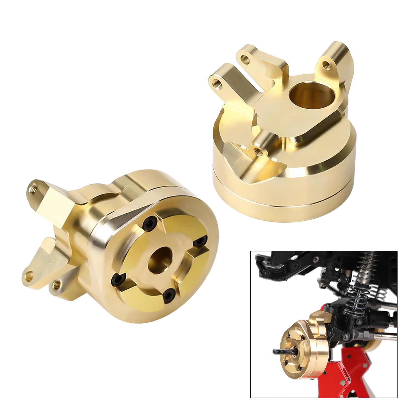 Brass Heavy Duty Steering Knuckle & Steering Knuckle Cap for SCX10 III