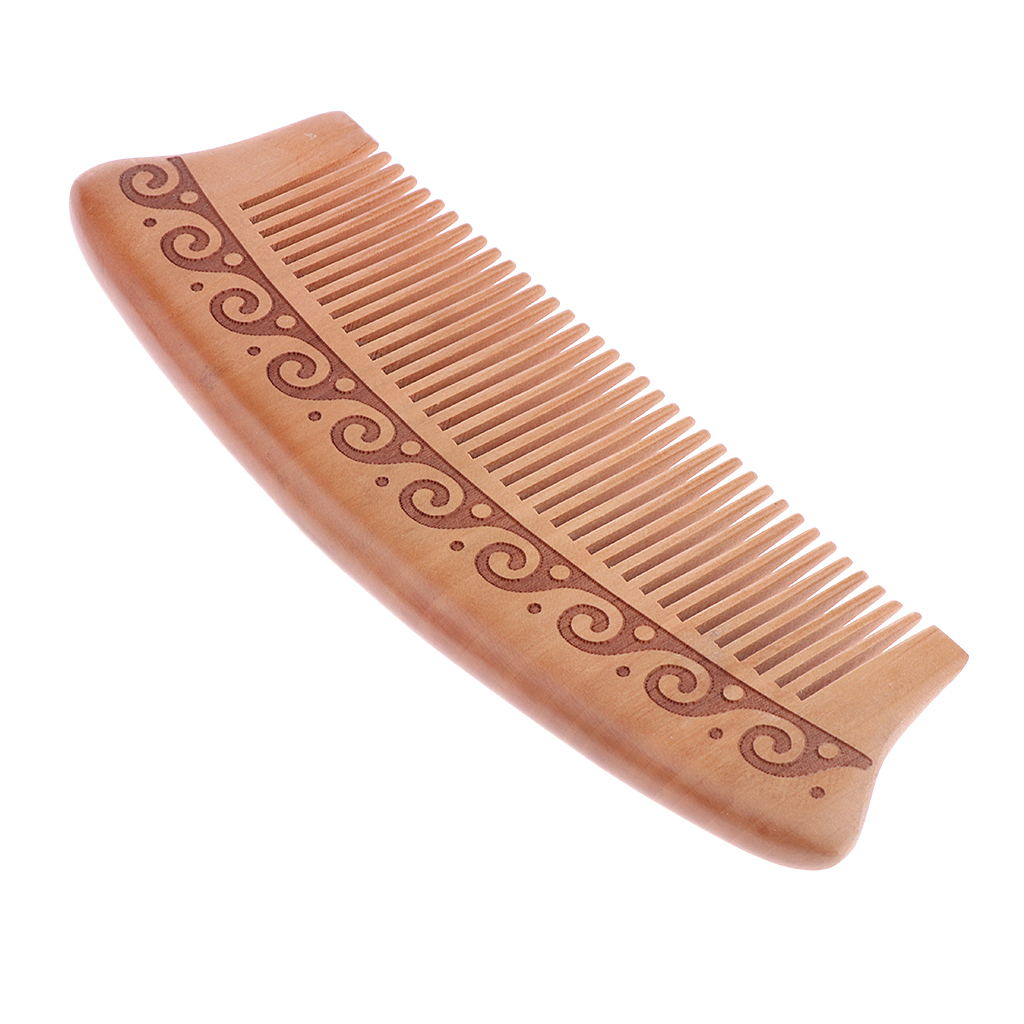 Wood Fine Tooth Anti-static Mahogany Comb Head Massage Wooden Combs J16a