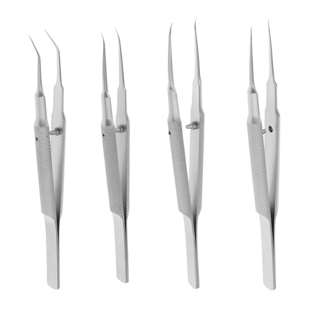 Stainless Steel Micro Precision Tweezer Pointed Curved Straight Straight-Toothed