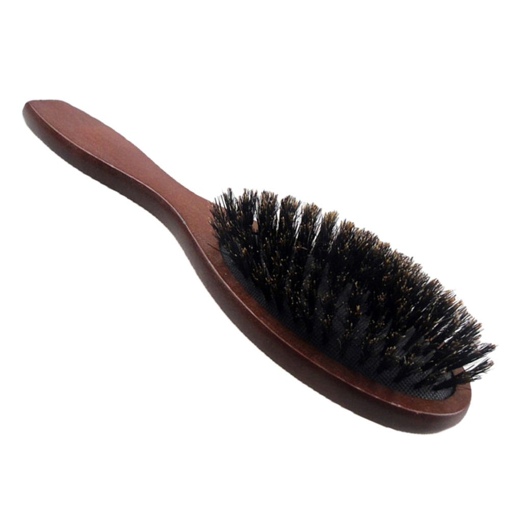 Bristle Cushion Massage Brush Detangling Comb Hair Brush Dark Brown