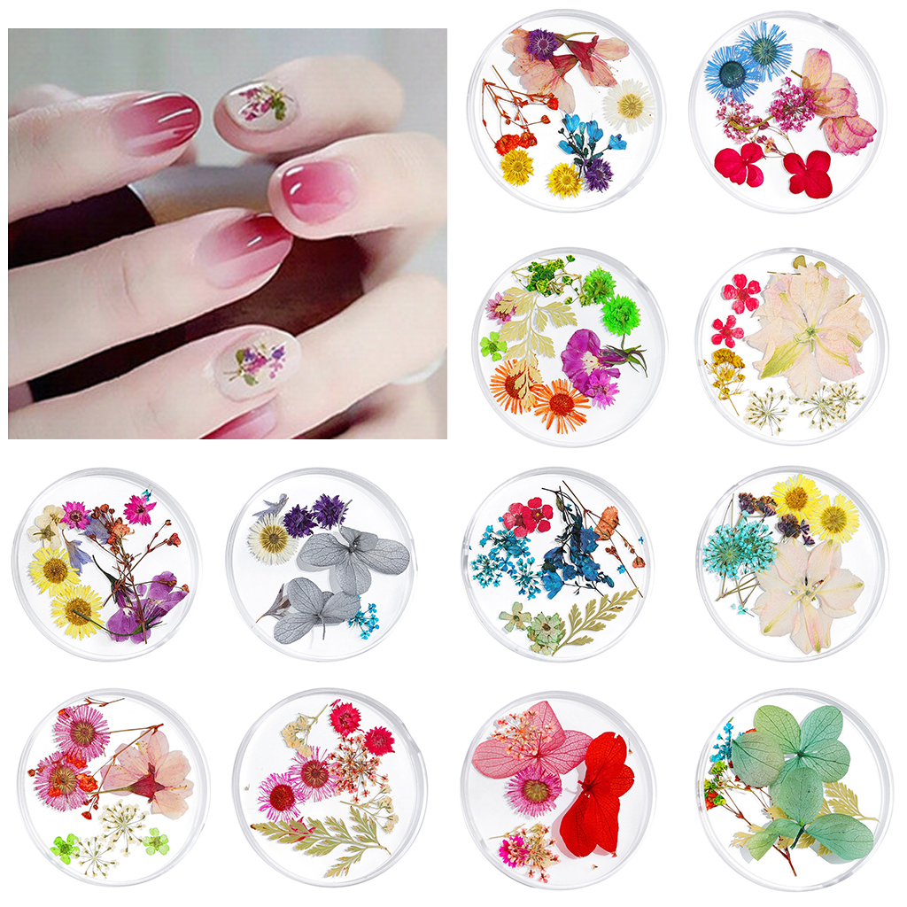 Nail Dried Flowers 3D Charming Nail Art Real Flowers ...