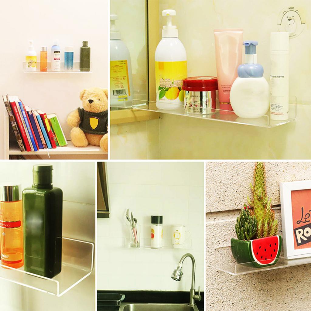 Clear Wall Mounted Safety Shelf Nail Polish Retail Display Shelf Modern New