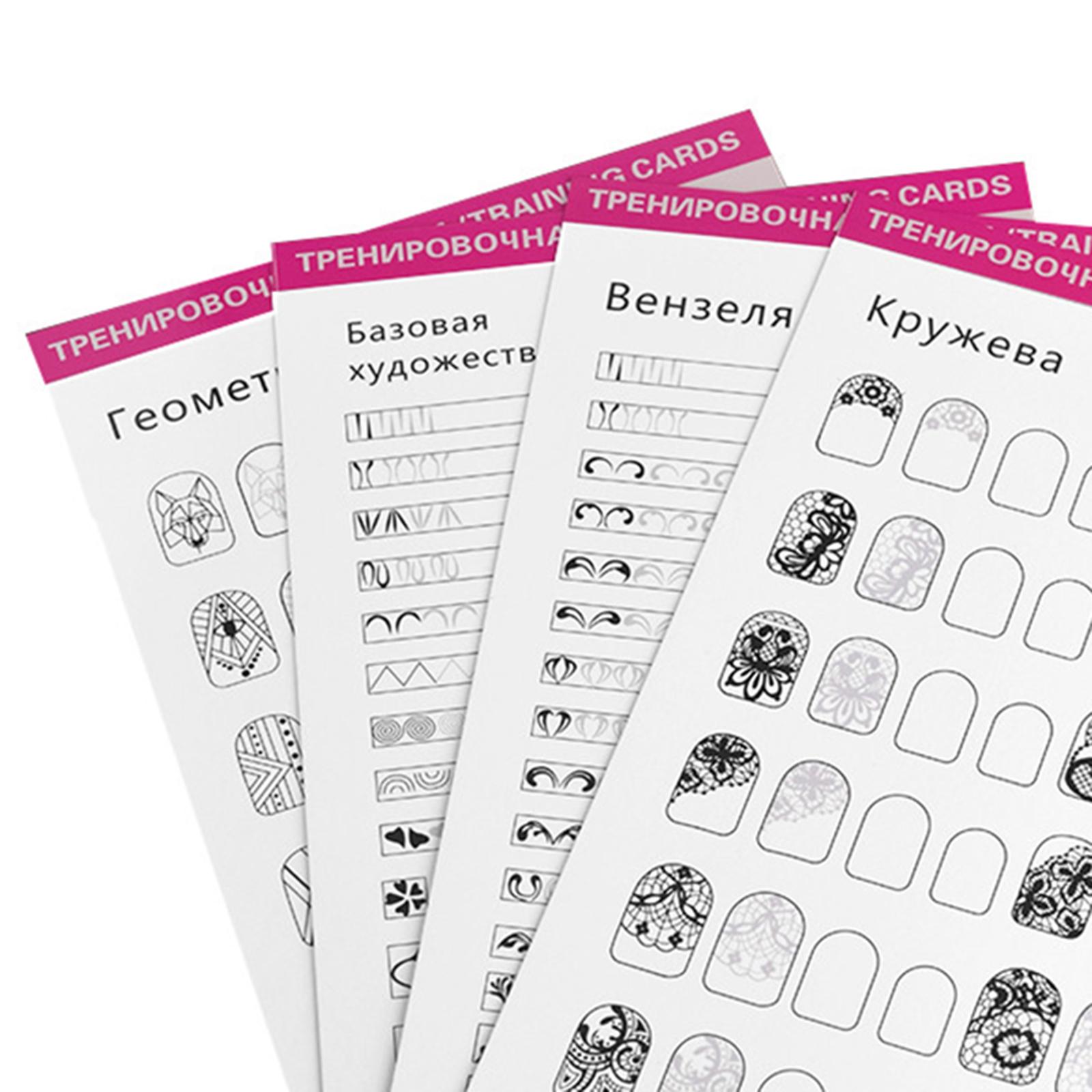 12x Drawing Nail Art Practice Learning Template Painting Guide Book Tools