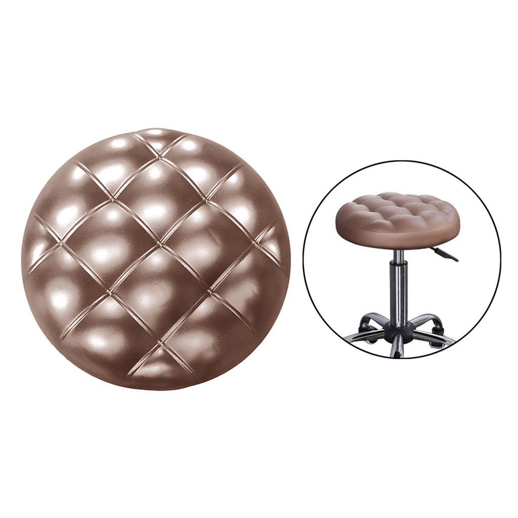 Chair Cover Dia. 33cm Removable Bar Stool Replacement Round Seat Top Brown