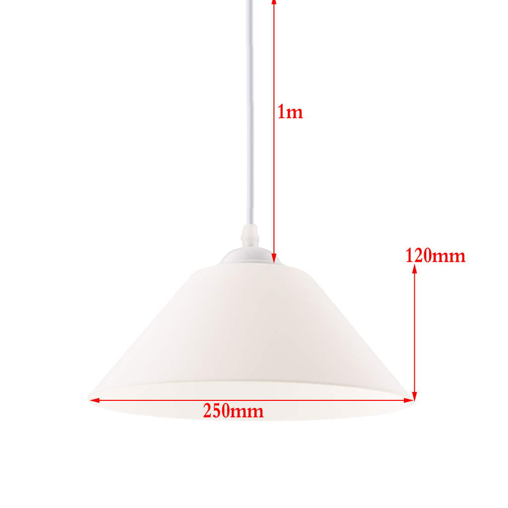 2xModern Cone Shaped Ceiling Pendant Light Lamp Shade Chandelier  White