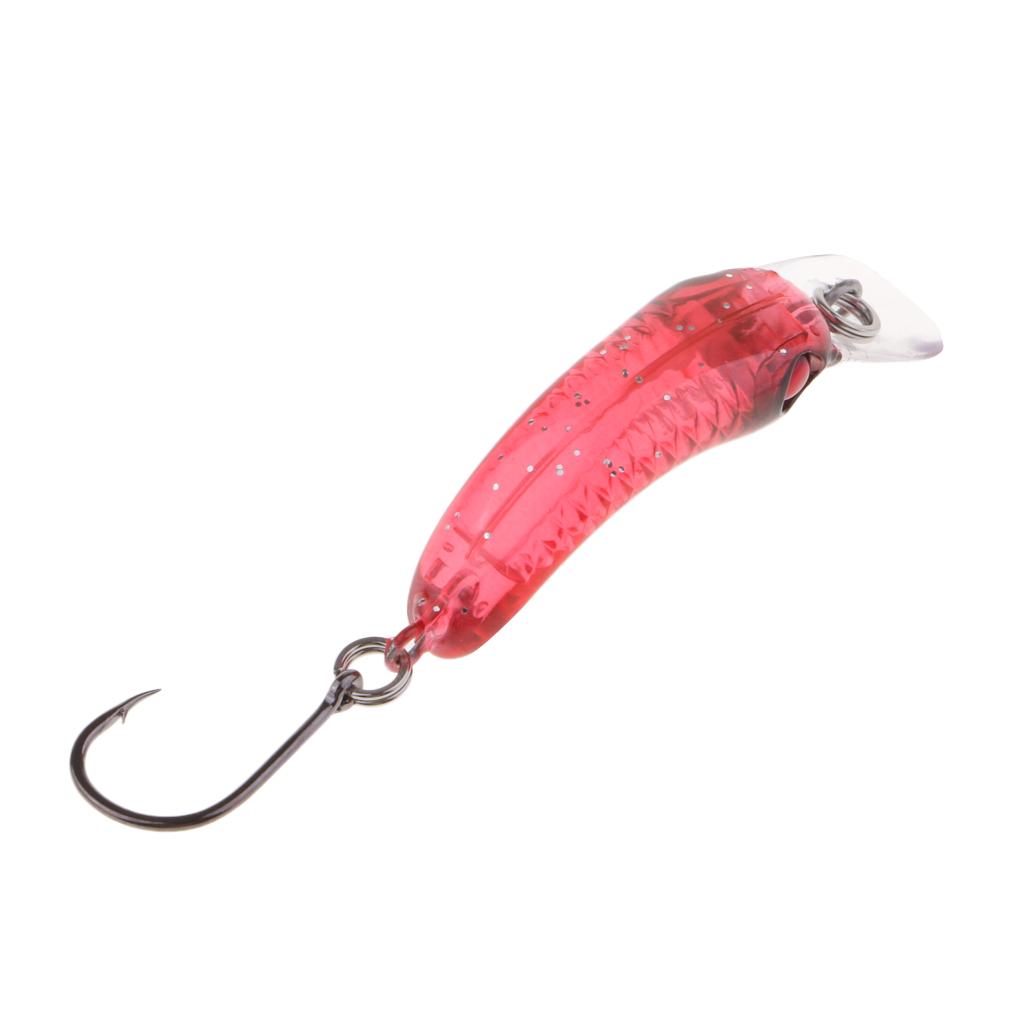 2xMini Minnow Fishing Lure Artificial Hard Simulation Bait Crankbait Red