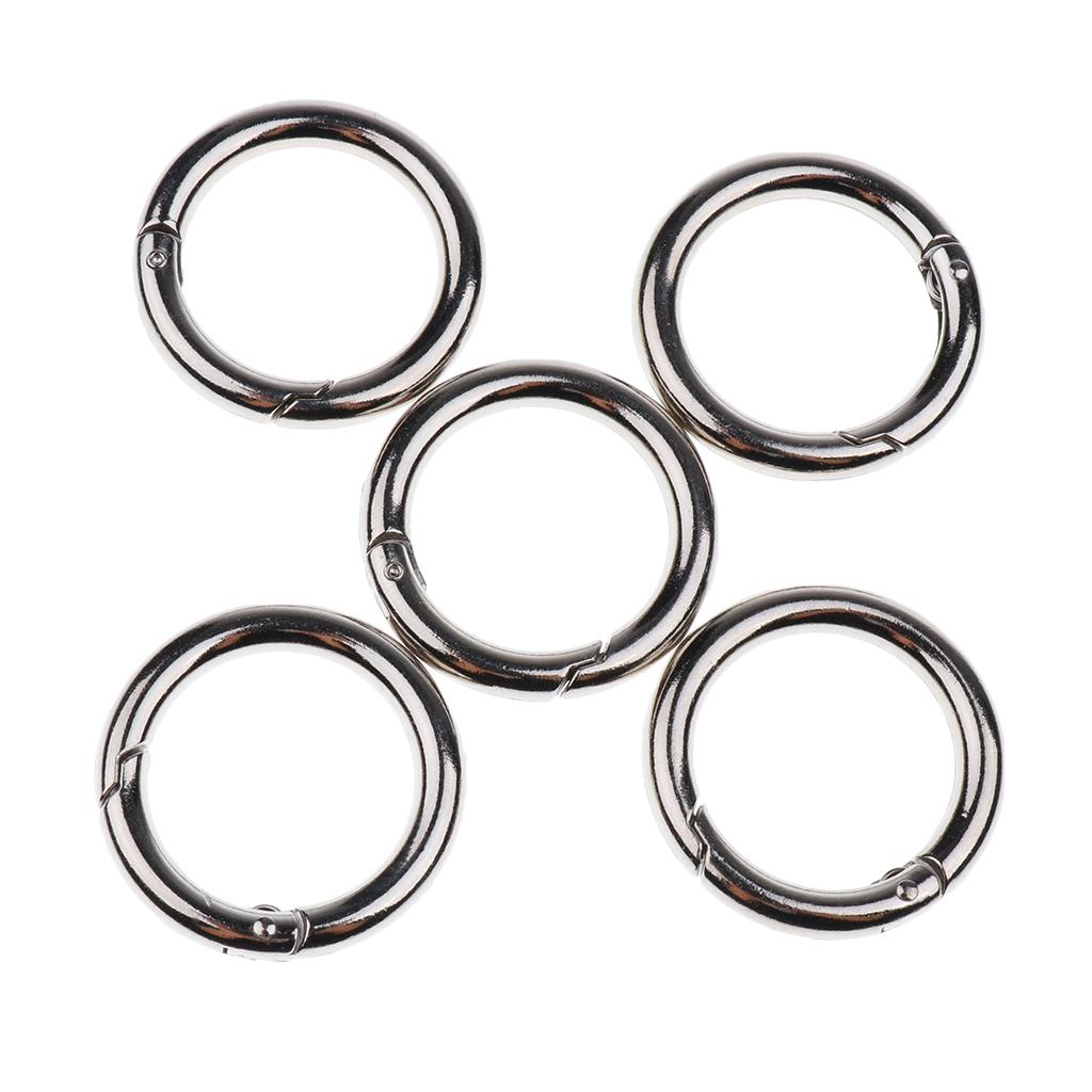 5pcs Circle Round Carabiner Hook Keyring Buckle Snap Clips Keychain ...