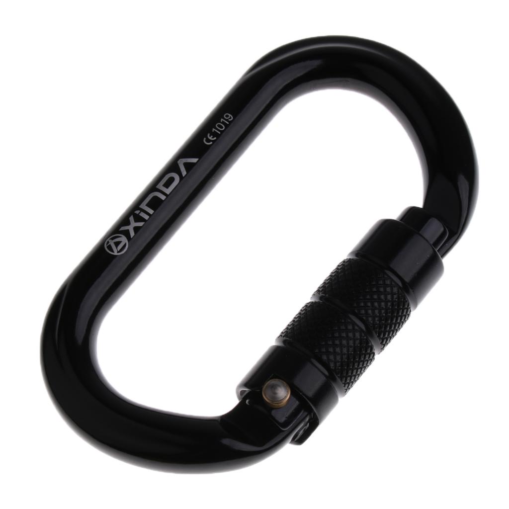 25KN OvalShape Aluminum Rock Climbing Auto Locking Carabiner CE