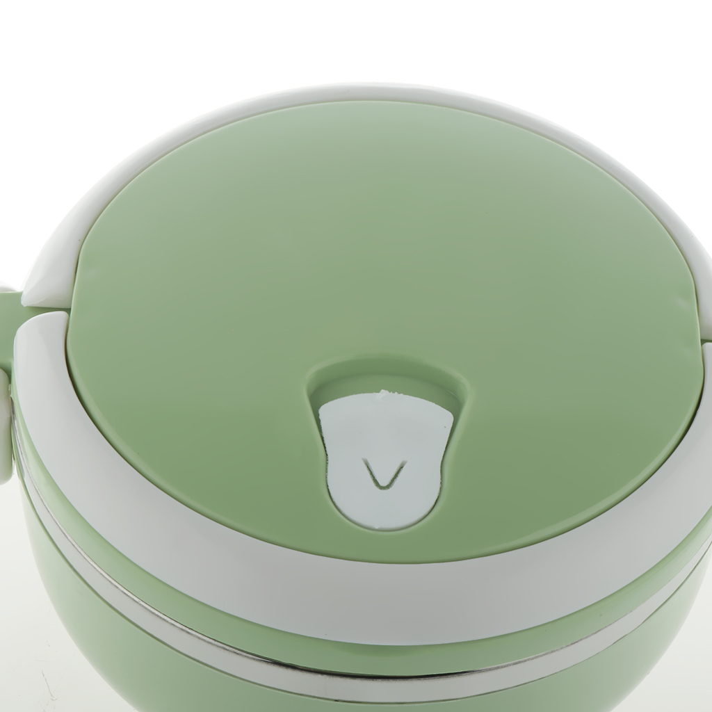 Student Stainless Steel Thermal Lunch Box Portable Tiffin Bento Box Green