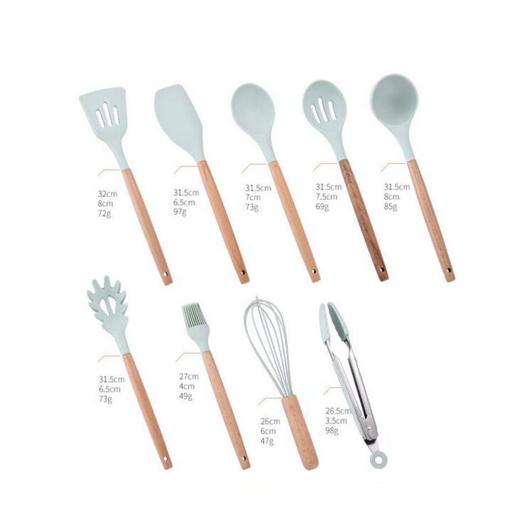 9Pcs Silicone Kitchenware NonStick Kitchen Utensils Set 40℃230
