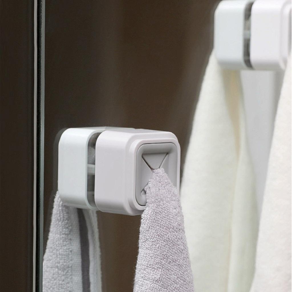 Free Punching Self-Adhesive Towel Hook Storage Racks Gray