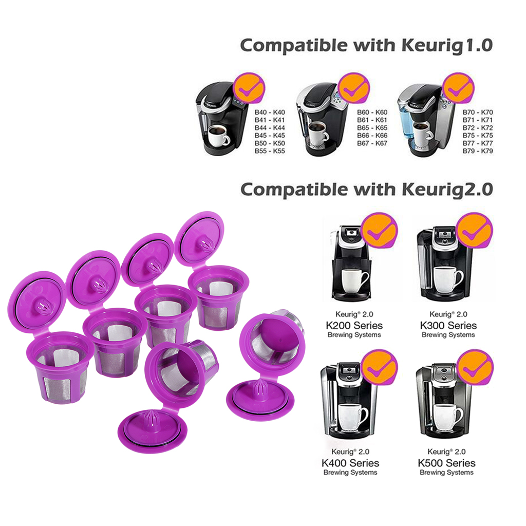 6Pcs Reusable K Cups for Keurig K200, K300, K400, K500,  Purple