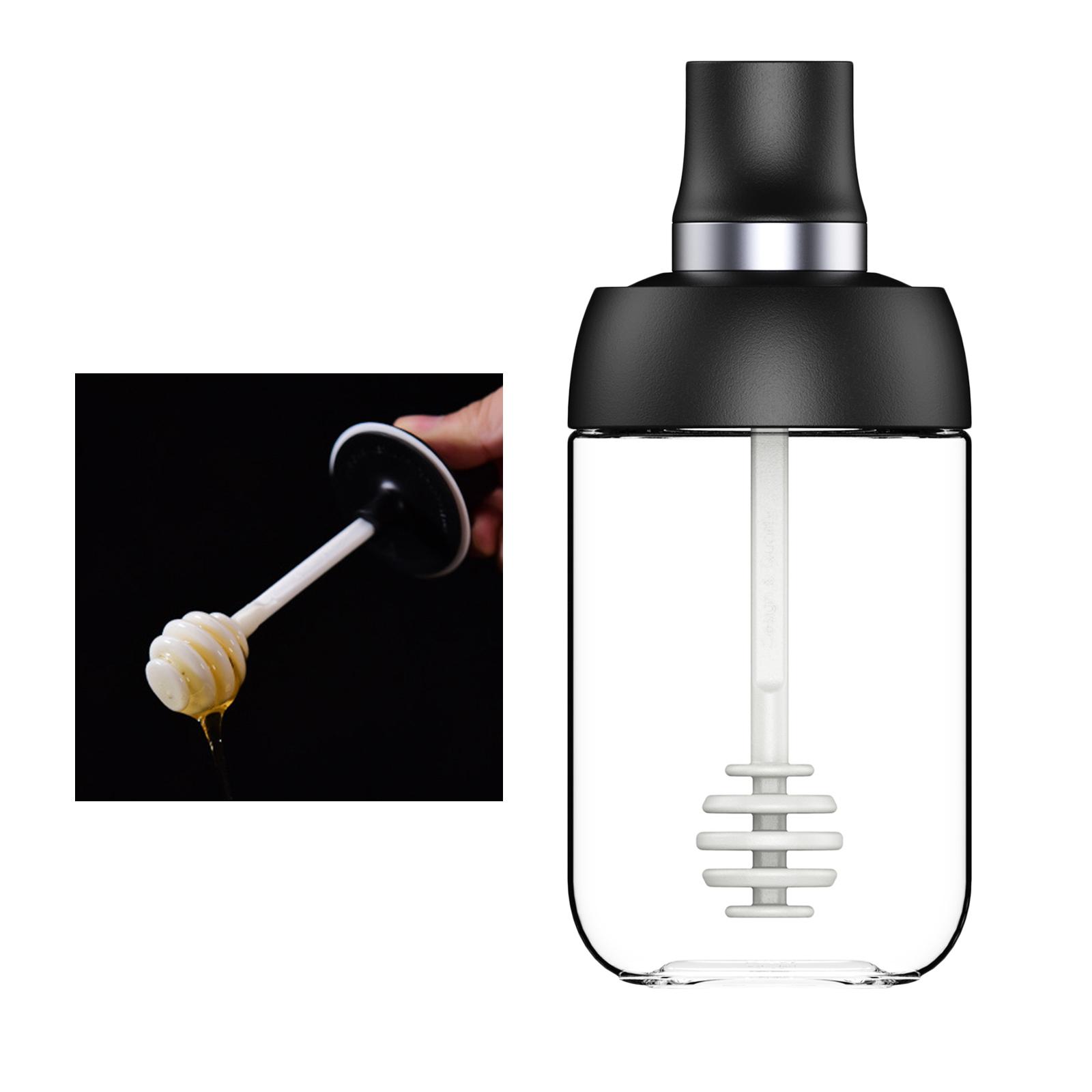 Kitchen Condiment Pots & Lid Sealed Store Various Spices Black Honey Dippers