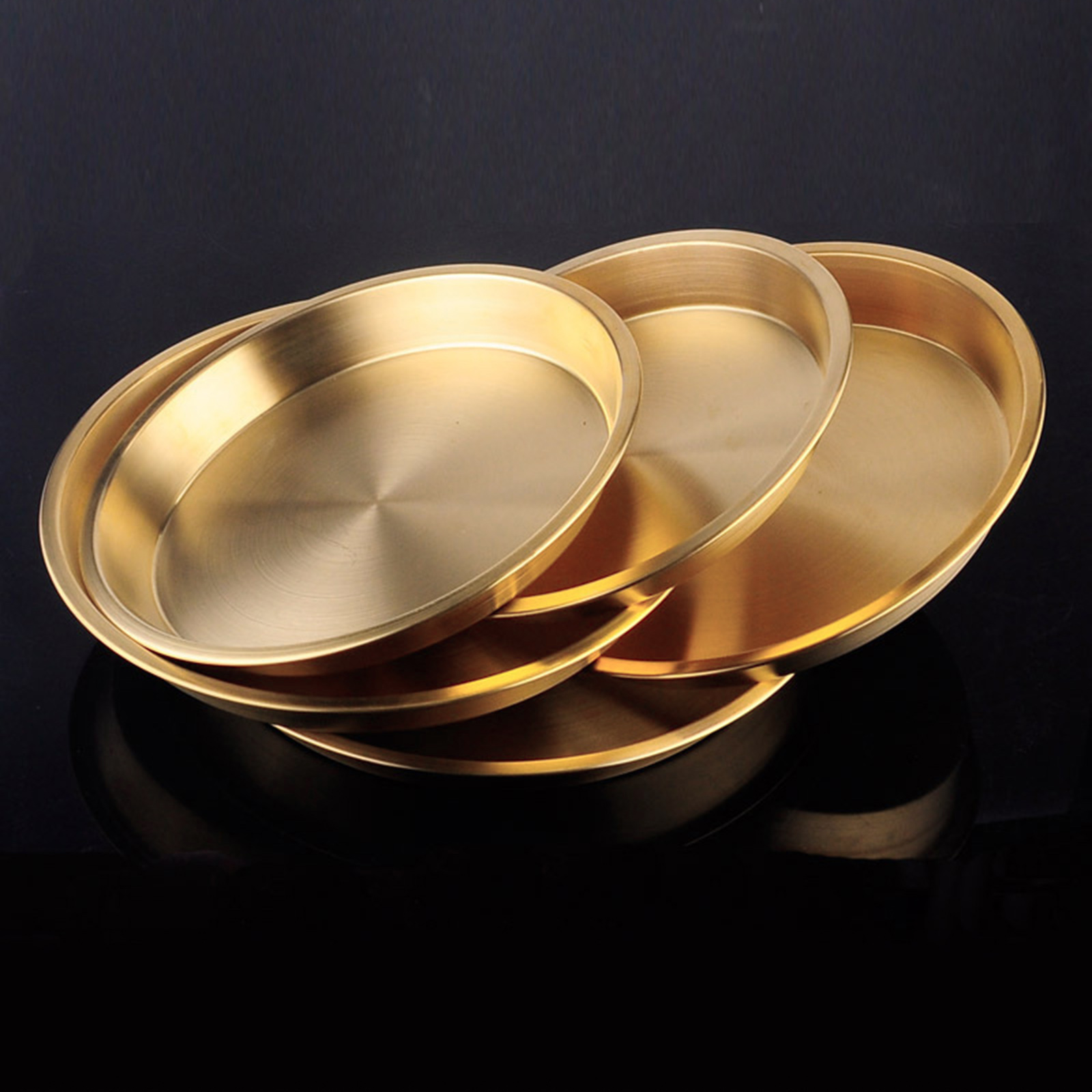 Nordic Style Brass Tray Dinnerware Decorative Steak Tray for Home Kitchen 298x35mm