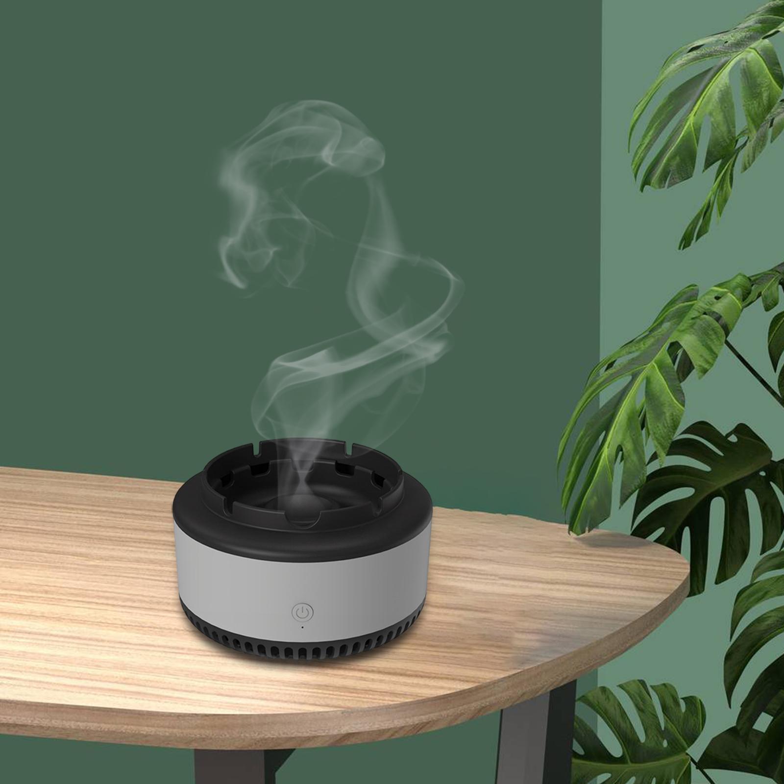 Smokeless Ashtray Detachable Smoke Removal for Living Room Cigarette Desktop Gray