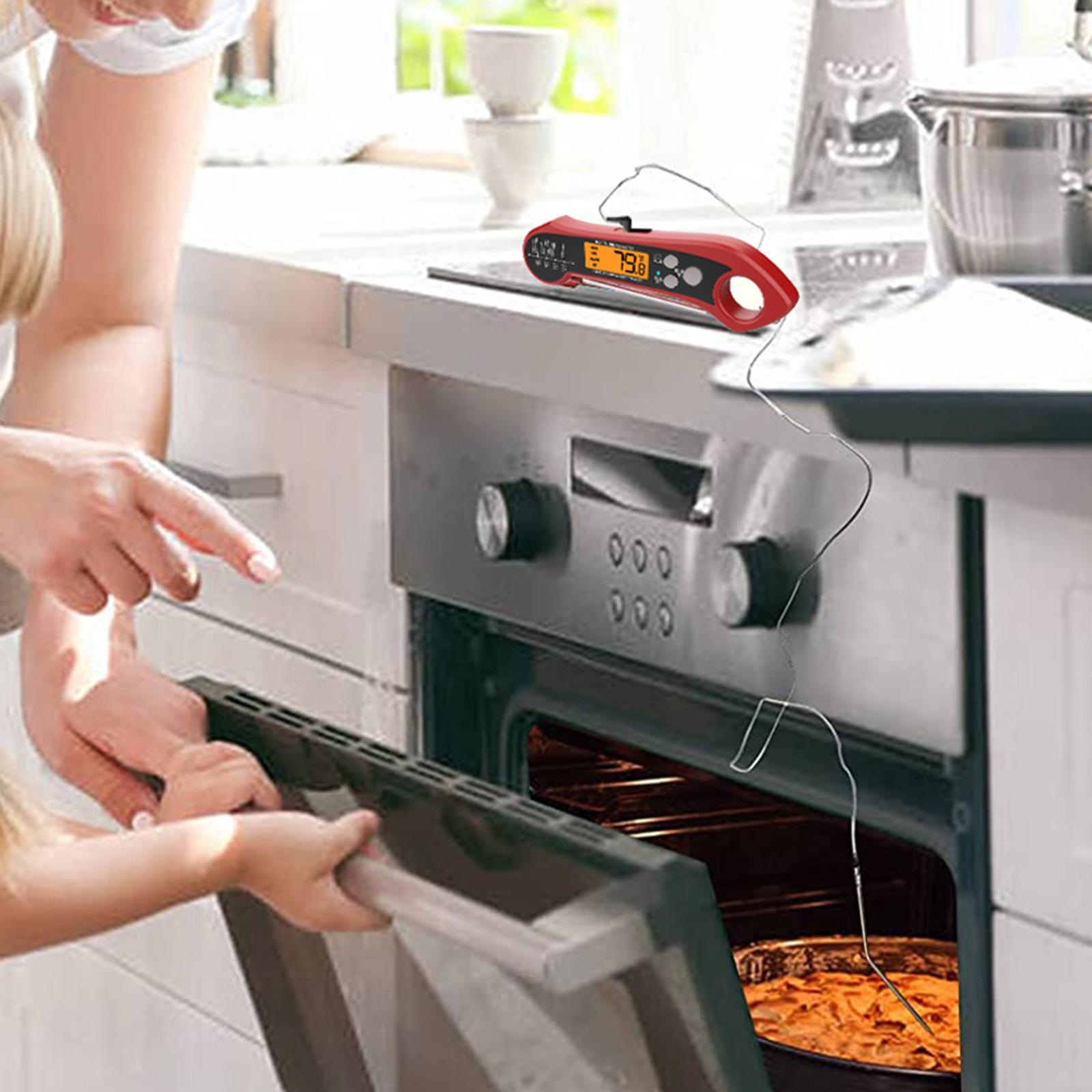 Food Thermometer Instant Read with Alarm Function Waterproof for Kitchen