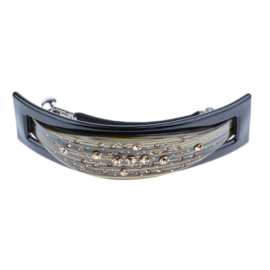 French Acetate Hair Clip Automatic Barrette Women Thick Hair Hairpin Black