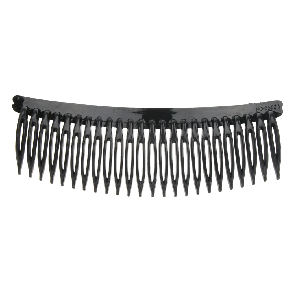 12 Pieces Women Practical Plastic Combs Hair Clips Clamps 24 Teeth Black