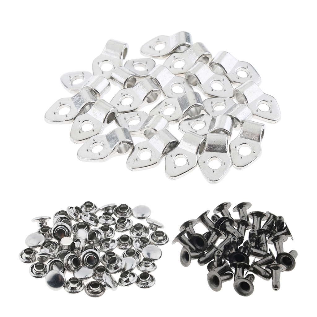 20 Sets Metal Boot Lace Hooks Fittings Rivets Hiking Shoes Buckles