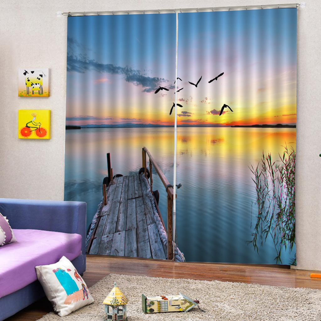 Window Curtains Darkening Bath Drapes Voile For Curtain Rod