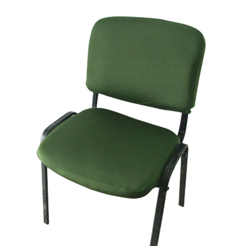 1 Set Split Design Stretchable Office Computer Chair Covers Slipcover Green