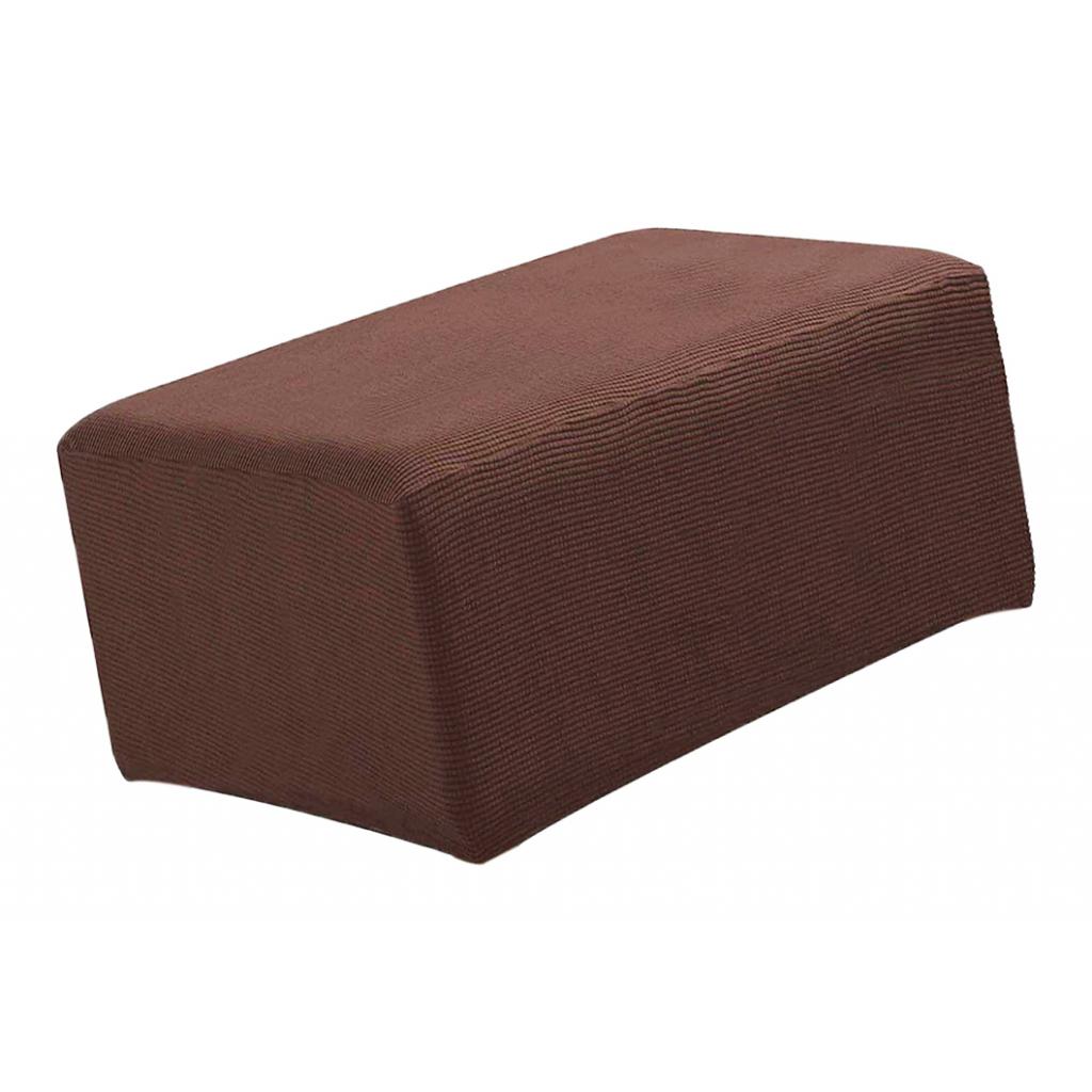 Stretch Ottoman Pouf Cover Footrest Stool Slipcover Protector a Dark Brown