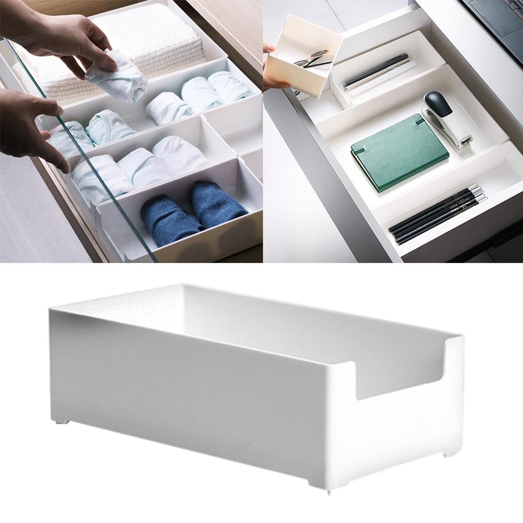 White Plastic Drawer Storage Tray Organizer  20x10x6cm