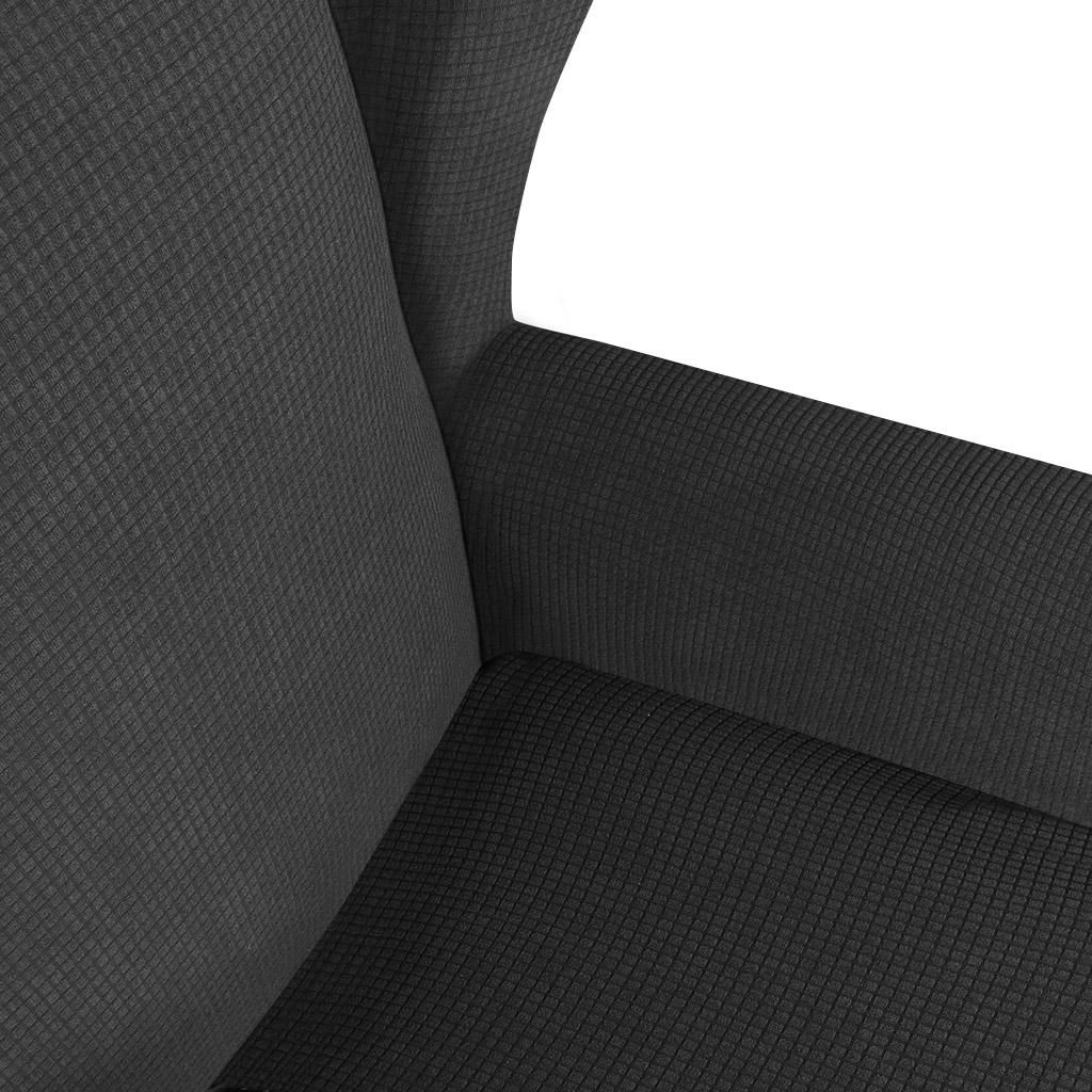 2pcs Chair Seat Microfiber Wing Recliner Protector Cover Black