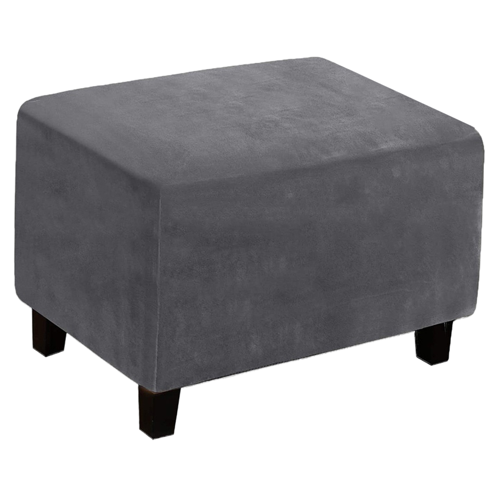Footrest Slipcover Stretch Velvet