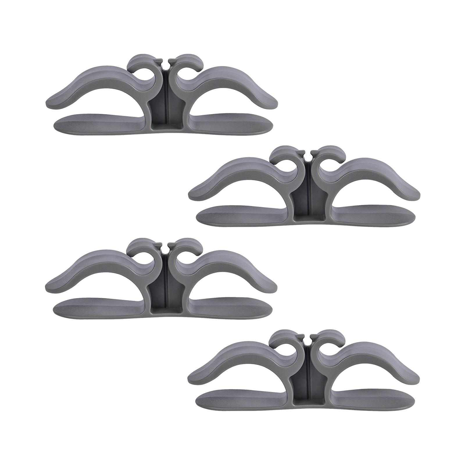 4x Cable Organizer Wall Mounted Office Cable Clips for Office Gray