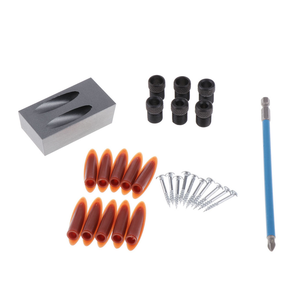15 Degree Oblique Hole Positioner Woodworking DIY Carpentry Tools 28pcs