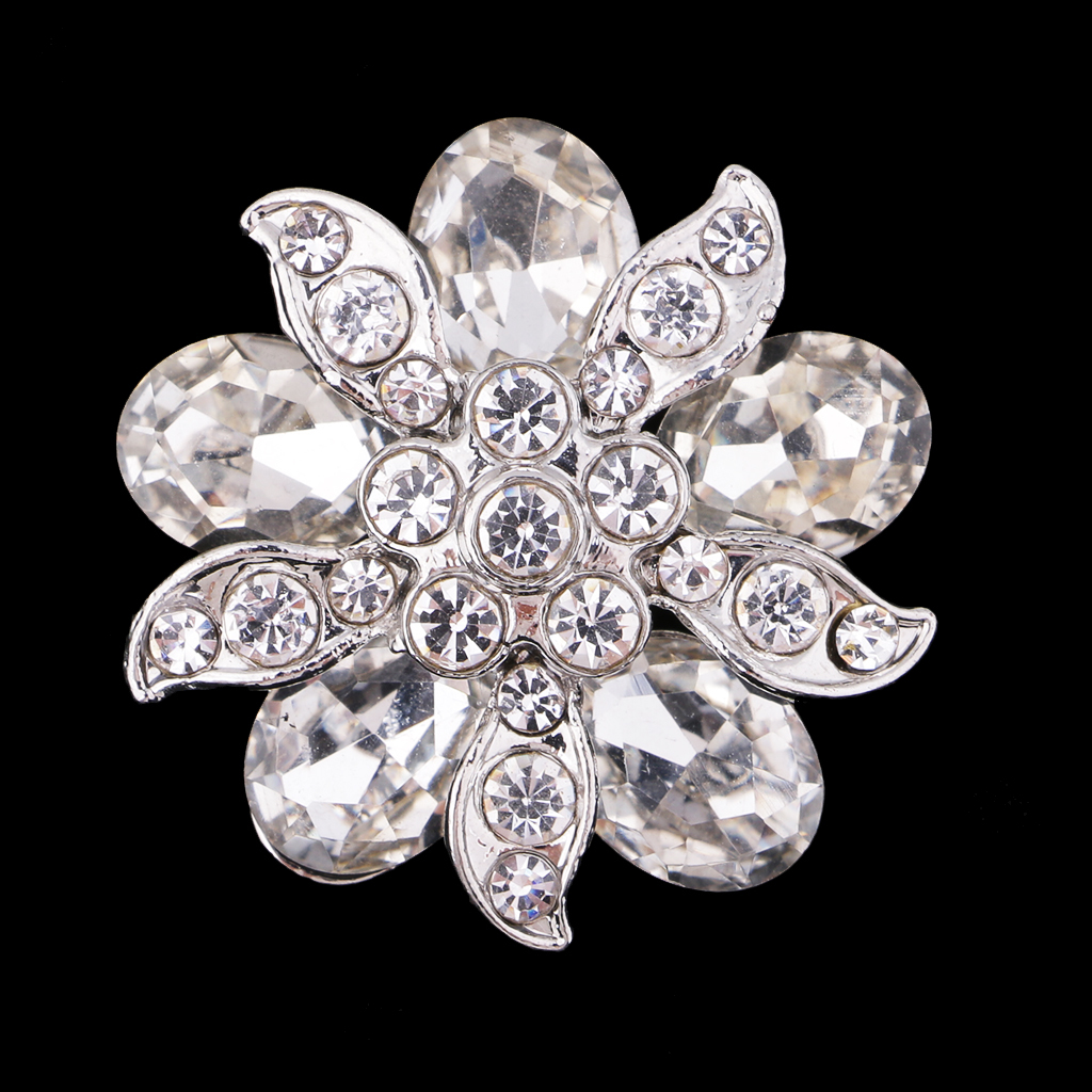 Crystal Rhinestone Lovely Flower Shank Buttons for Clothes Sewing Craft 25mm - Picture 6 of 6