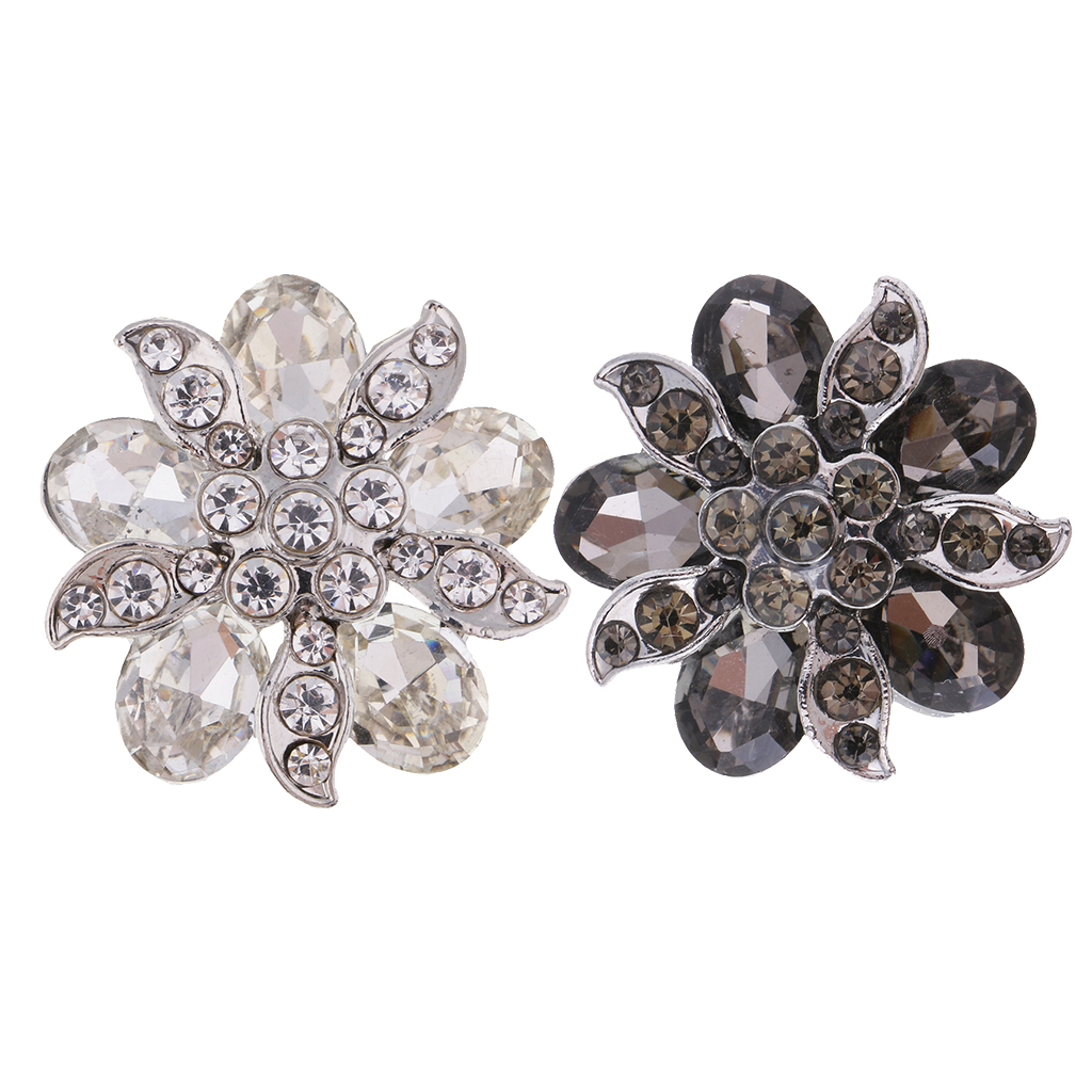 Crystal Rhinestone Lovely Flower Shank Buttons for Clothes Sewing Craft 25mm - Picture 3 of 6