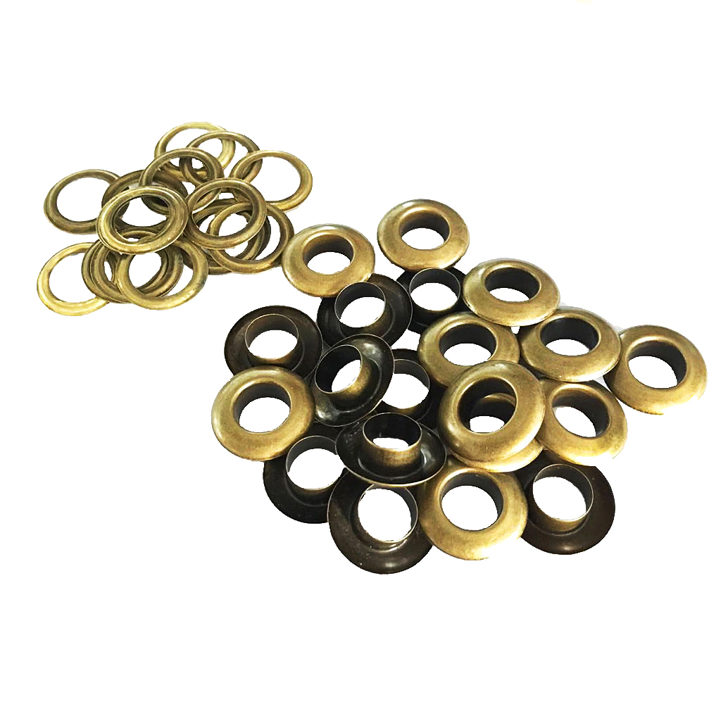 30 Sets Metal Eyelets with Washers Leather Craft Repair Grommet 10mm Gold