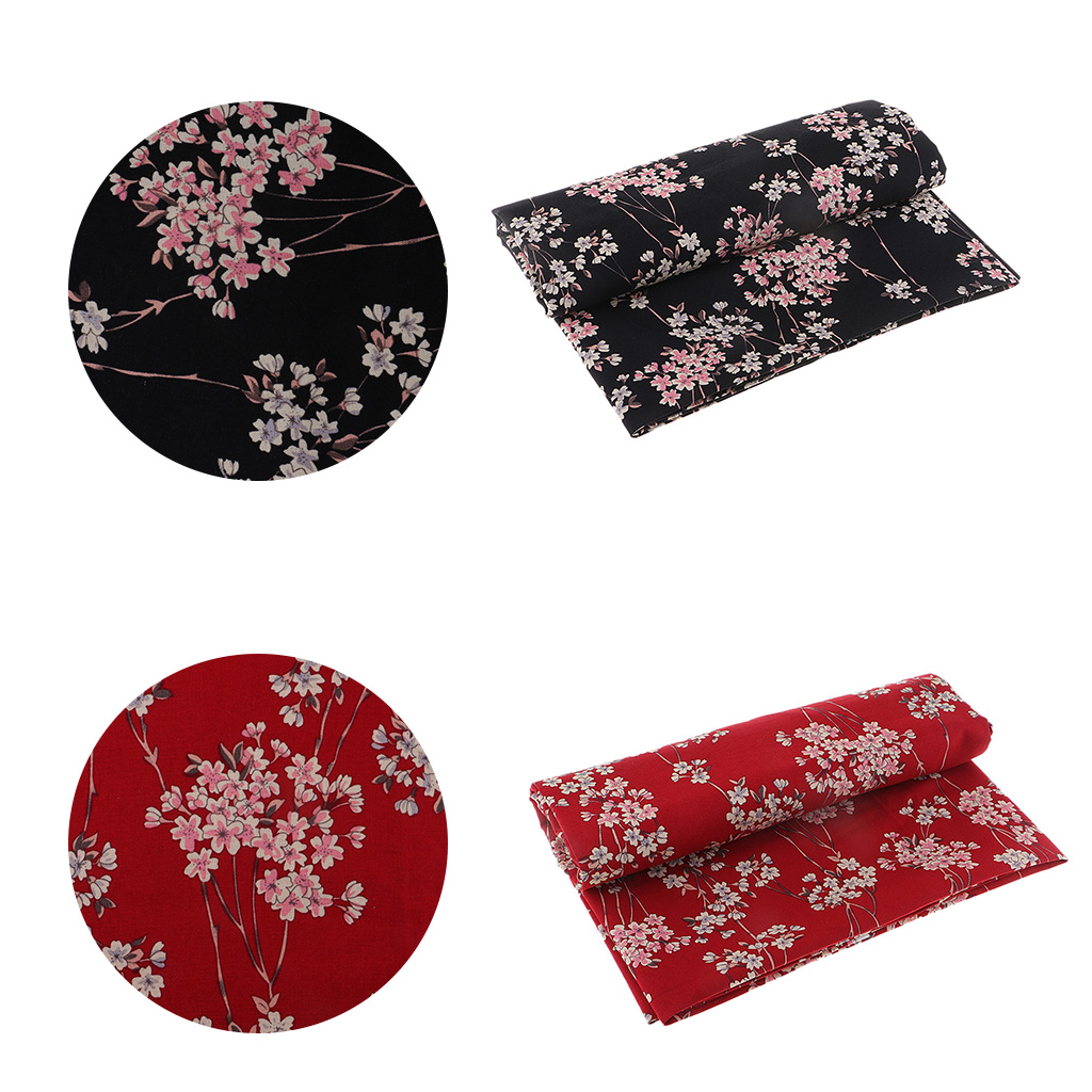 Plum Blossom Janpanese Kimono Cotton Fabric DIY Sewing Craft 50x140cm Red