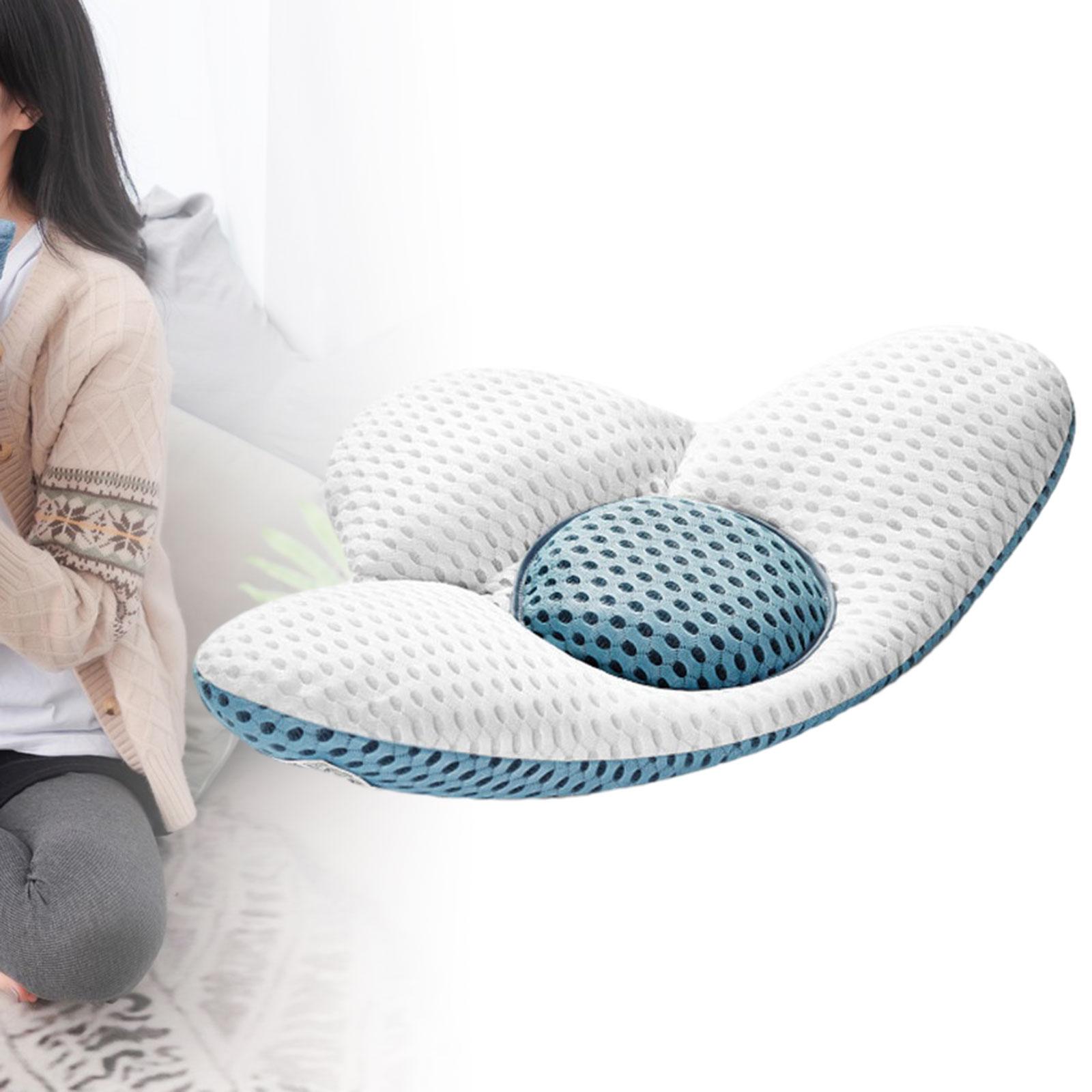 3D Lumbar Pillow Adjustable Height Practical Gadgets Detachable Back Cushion Blue