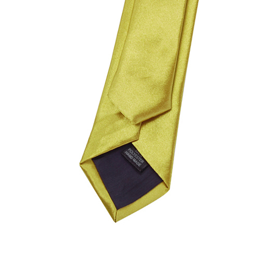 Unisex Casual Necktie Skinny Slim Narrow Neck Tie - Solid Brass Golden