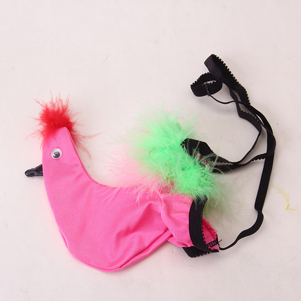 Sexy Mens Underwear Novelty G-string Peacock Pouch - Pink