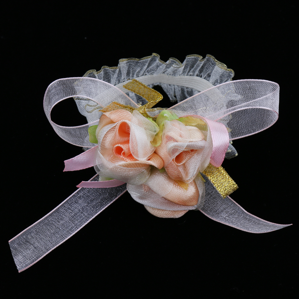 Wrist Corsage Flower Elastic Band Wedding Prom Party