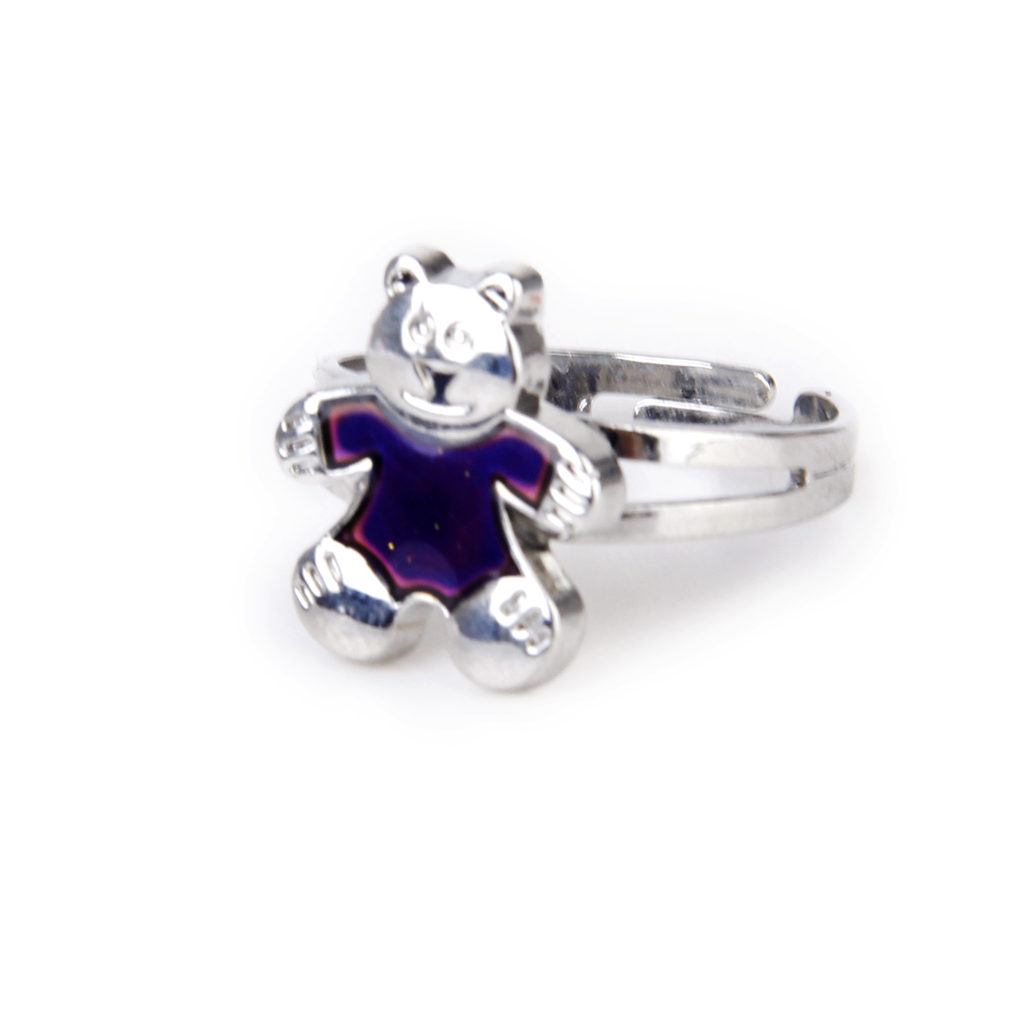 Cute Bear Color Change Mood Ring Emotion Feeling Changeable Adjustable Gift